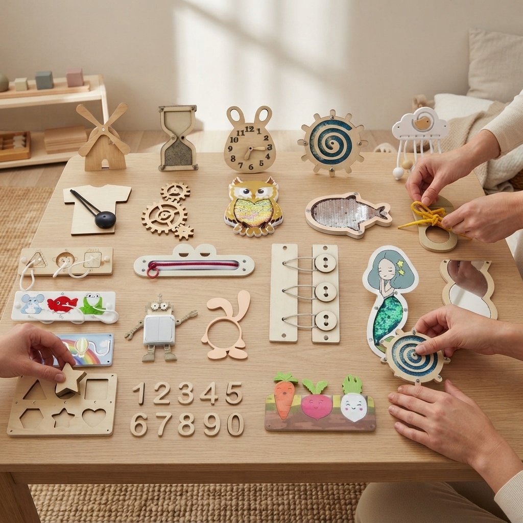 Hot Busy Board Montessori Wood - đánh giá và giá Montessori Wooden Busy Board Toddler